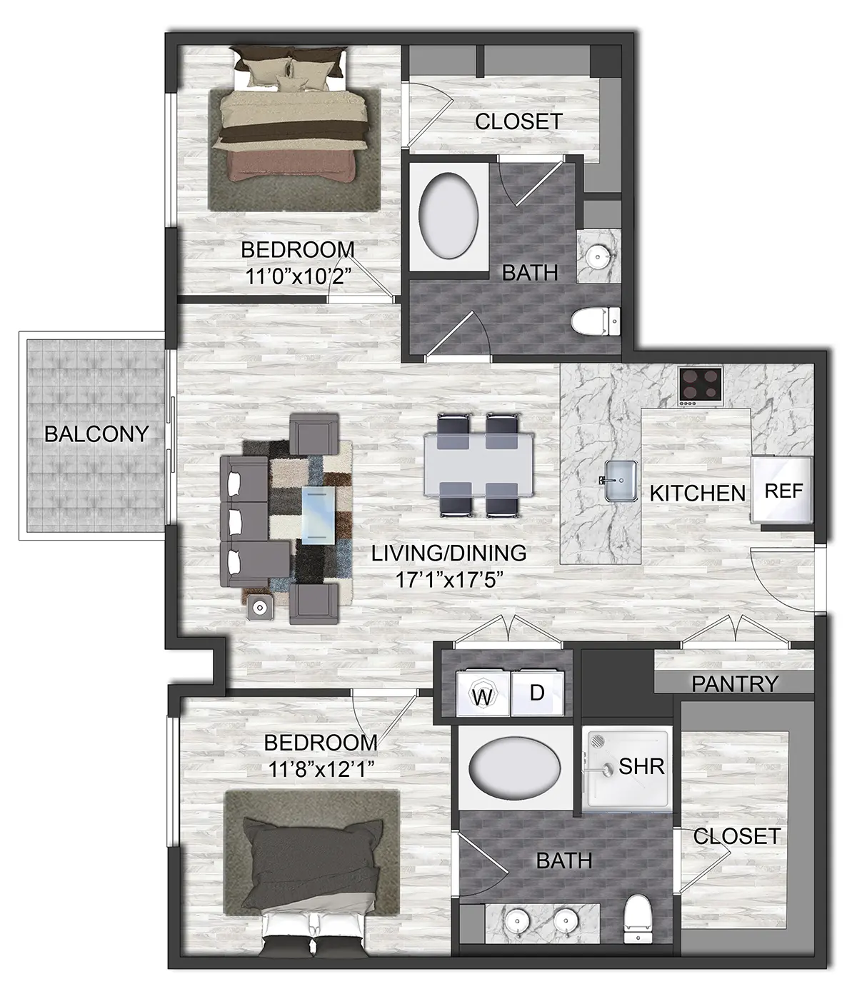 Vantage Med Center Houston Apartments FloorPlan 14