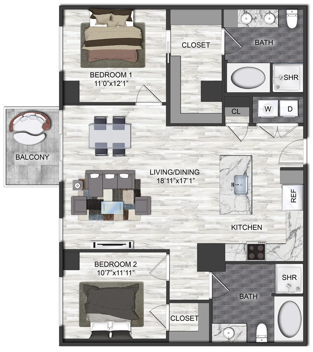 Vantage Med Center Houston Apartments FloorPlan 17