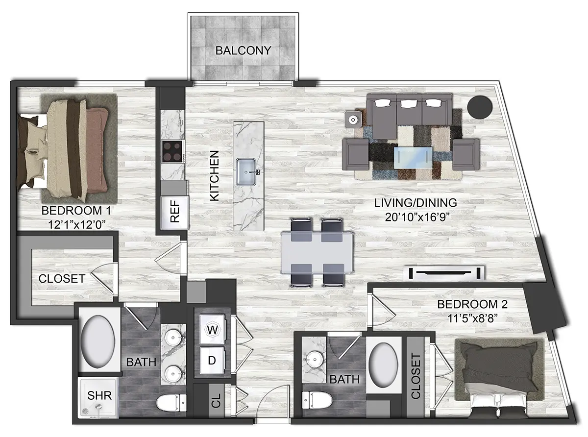 Vantage Med Center Houston Apartments FloorPlan 18