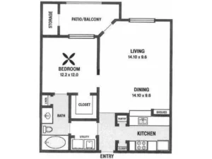 Villas at Hermann Park Houston Apartments FloorPlan 1