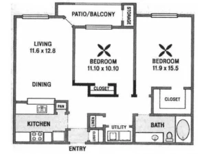 Villas at Hermann Park Houston Apartments FloorPlan 13