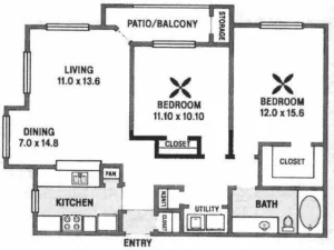 Villas at Hermann Park Houston Apartments FloorPlan 16