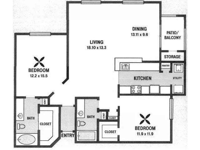 Villas at Hermann Park Houston Apartments FloorPlan 22