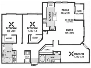 Villas at Hermann Park Houston Apartments FloorPlan 34