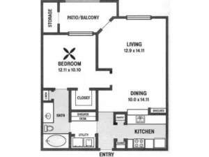 Villas at Hermann Park Houston Apartments FloorPlan 4