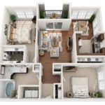 Villas at River Oaks Houston Apartments FloorPlan 5