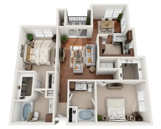 Villas at River Oaks Houston Apartments FloorPlan 6