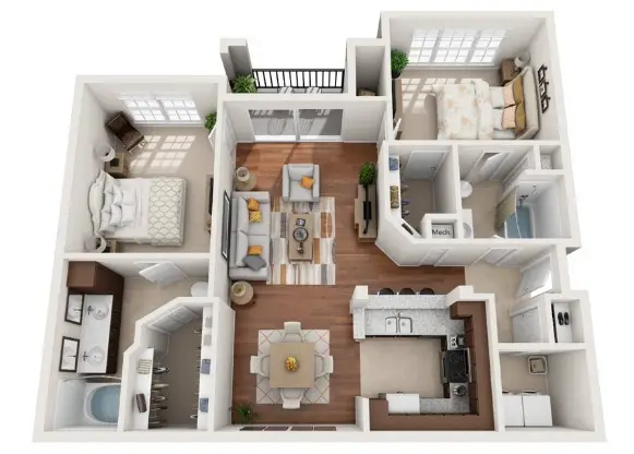 Villas at River Oaks Houston Apartments FloorPlan 7