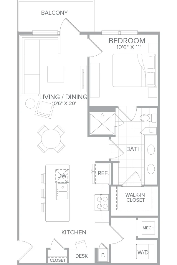 Folio West Houston Apartment Floorplan 2