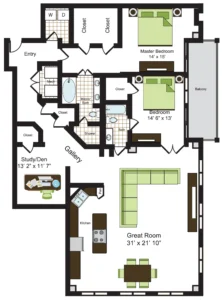 The Museum Tower Houston Apartment Floorplan 7
