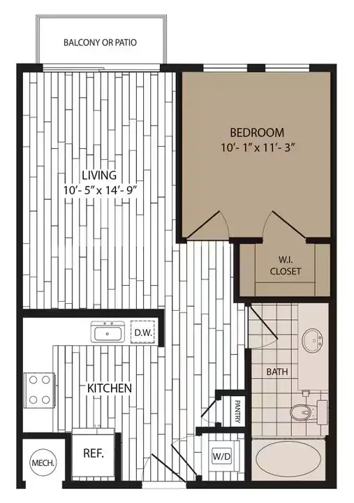 10X Living 15th Street Flats Floor Plan 1