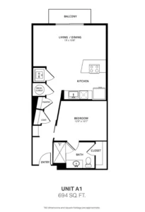 299 West Gray Apartment Floor Plan 1