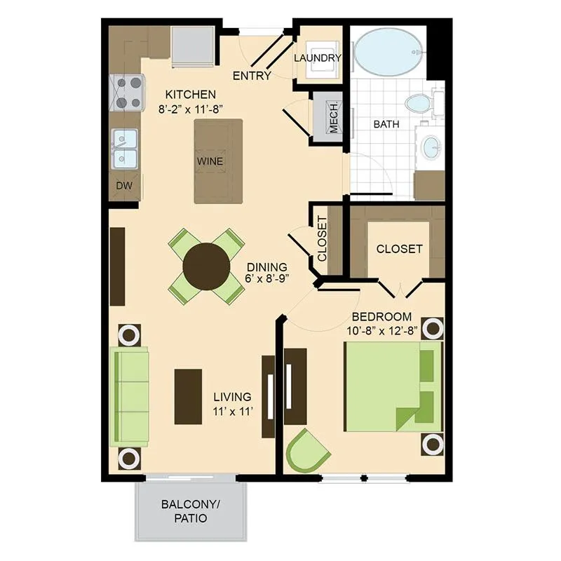 500 Crawford Houston Apartments FloorPlan 1