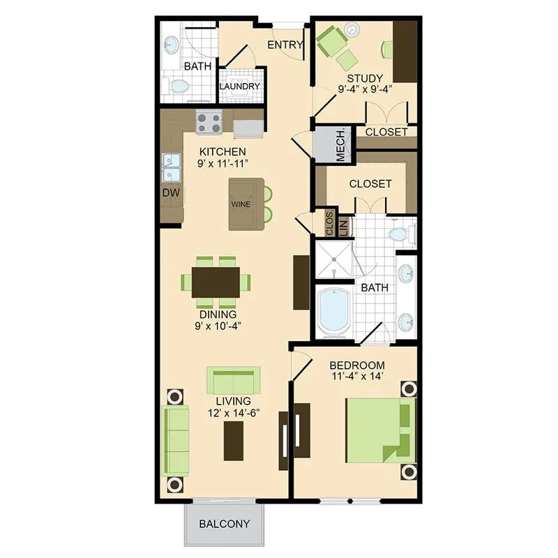 500 Crawford Houston Apartments FloorPlan 4