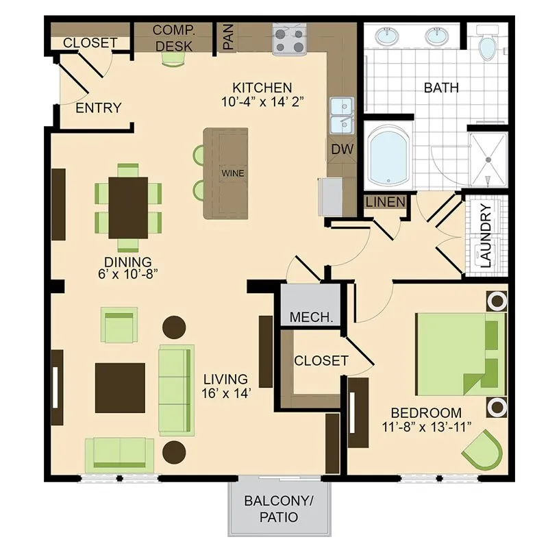500 Crawford Houston Apartments FloorPlan 5