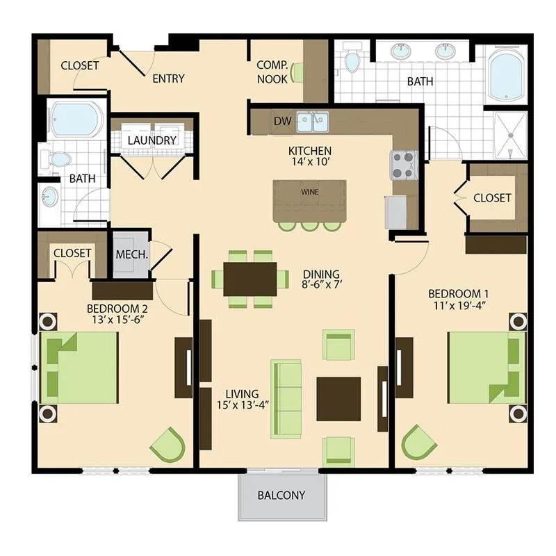 500 Crawford Houston Apartments FloorPlan 9