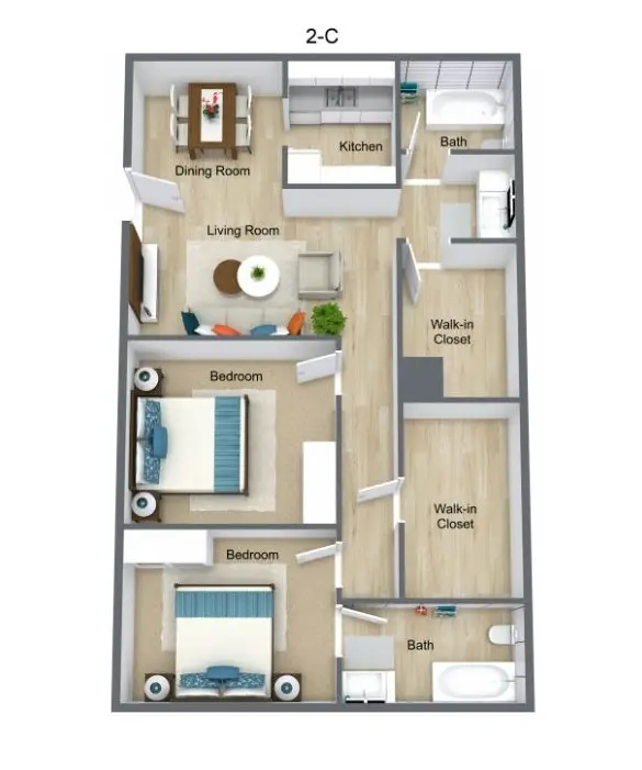 74 Lyerly Apartments Houston FloorPLan 6