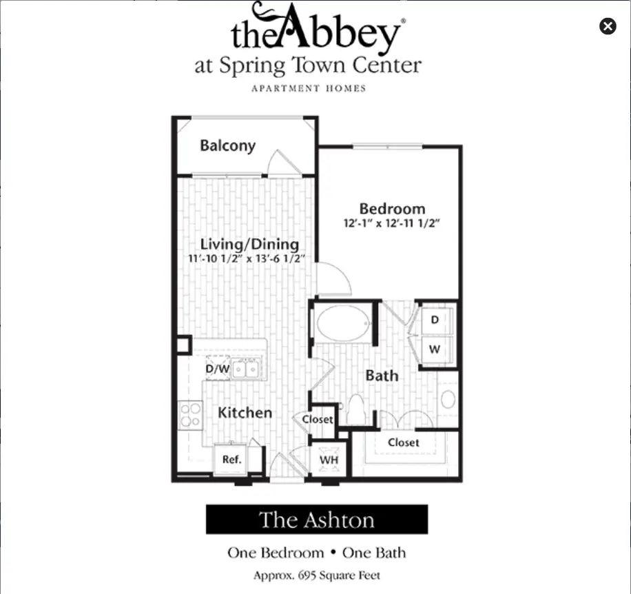 Abbey at Spring Town Center Floor plan 1