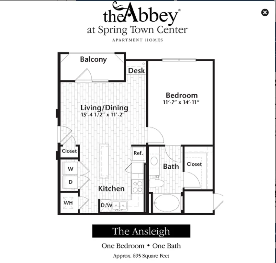 Abbey at Spring Town Center Floor plan 2