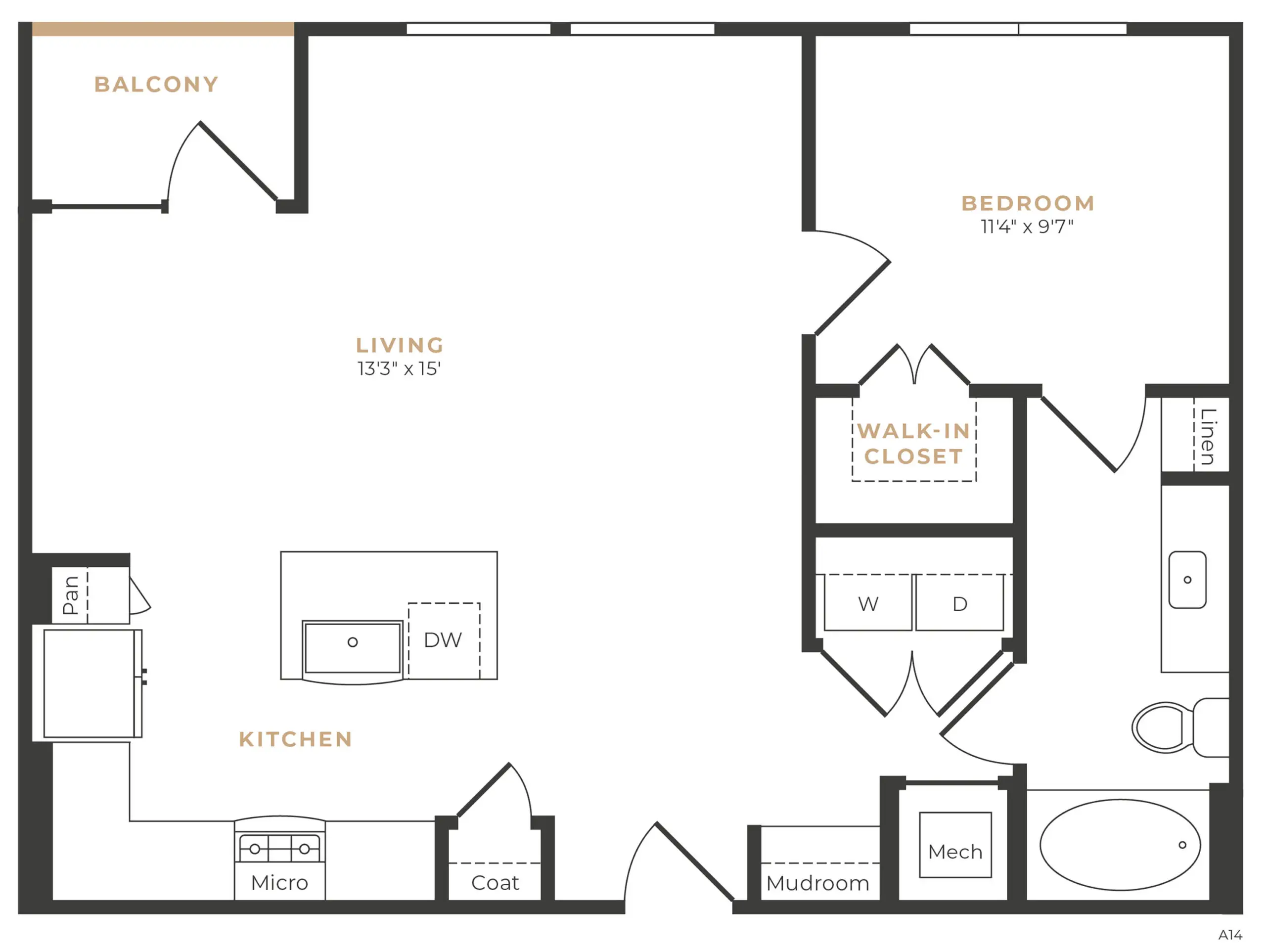 Alexan Memorial Apartment Floor Plan 14
