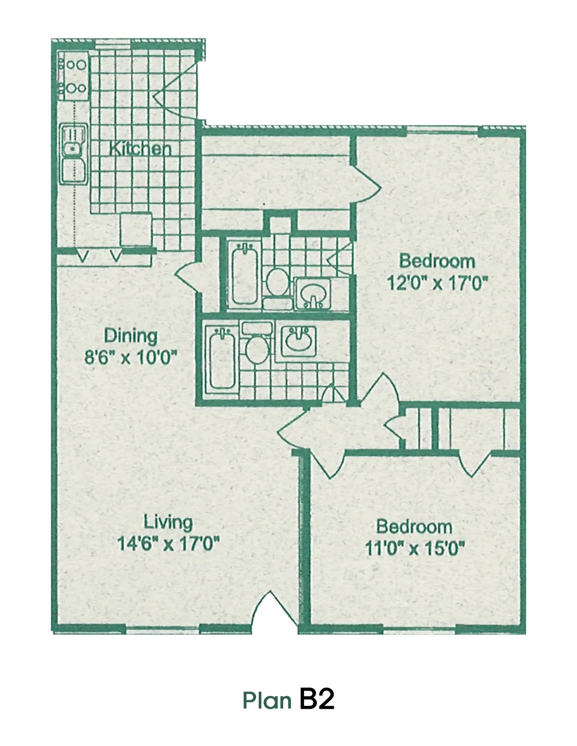 Amherst Apartments Floor Plan 3'