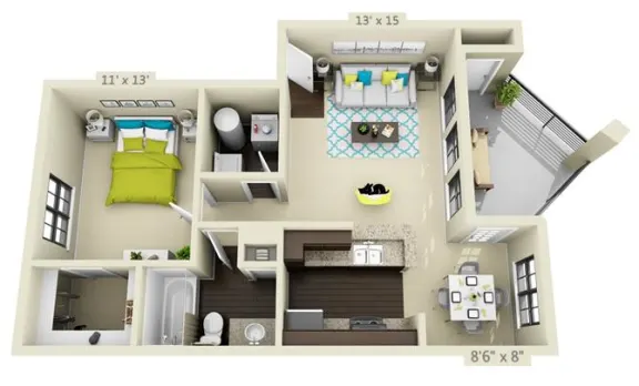 Anchor at South Shore houston apartment floorplan 3
