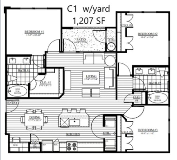 Ariza Gosling Houston Apartment floorplan 1