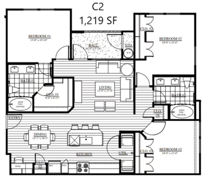 Ariza Gosling Houston Apartment floorplan 2