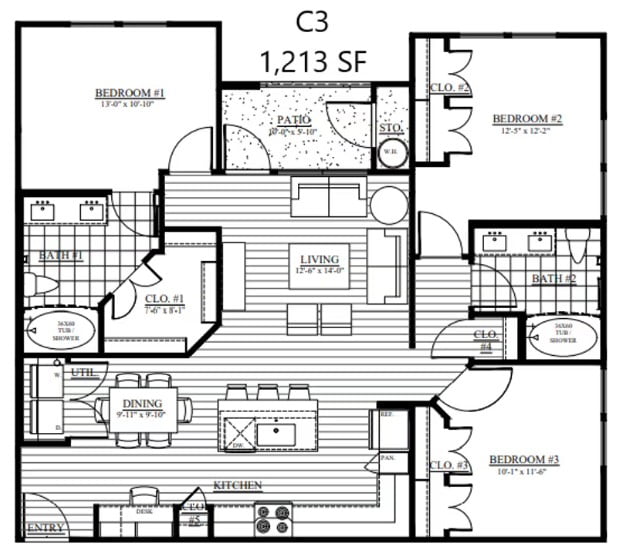 Ariza Gosling Houston Apartment floorplan 3