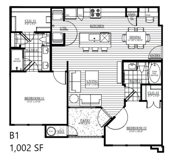 Ariza Gosling Houston Apartment floorplan 4