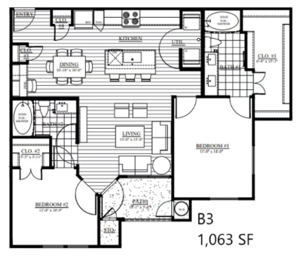 Ariza Gosling Houston Apartment floorplan 6