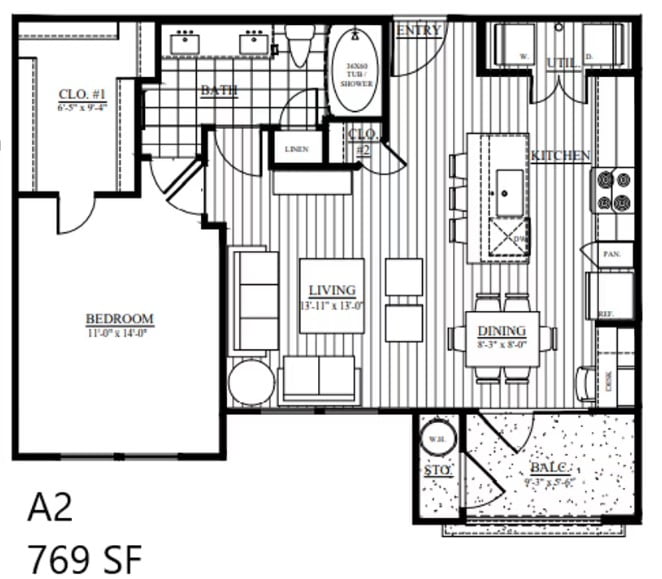 Ariza Gosling Houston Apartment floorplan 9