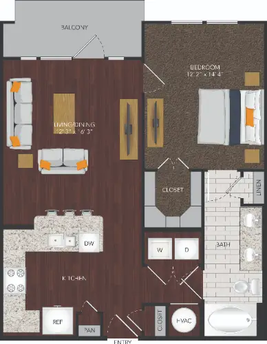 Assembly at Historic Heights Apartments Houston FloorPlan 4