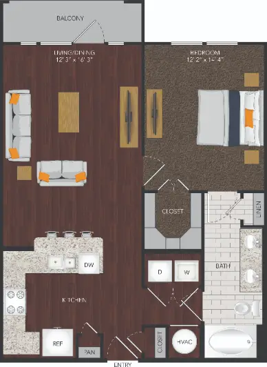 Assembly at Historic Heights Apartments Houston FloorPlan 5