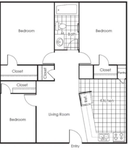Bayberry Apartment Floor Plan 3