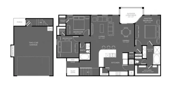 Berkshire Woodland houston apartment floorplan 15