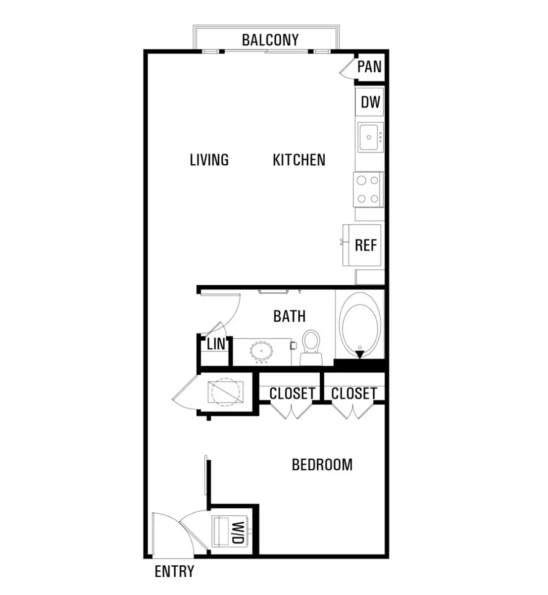 Block 334 Houston Apartments FloorPlan 1