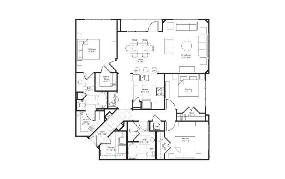 Broadstone Toscano Houston Apartments FloorPlan 17