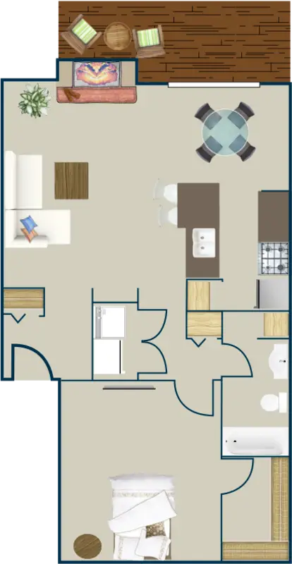 CP waterfront houston apartment floorplan 1