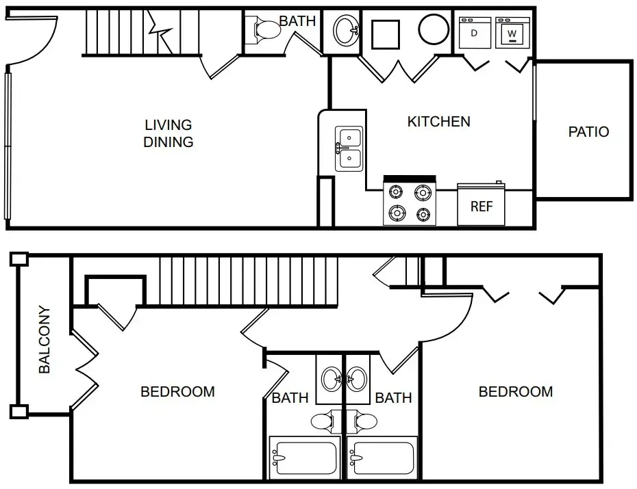 Champion Townhomes on the Green Houston FloorPlan 1