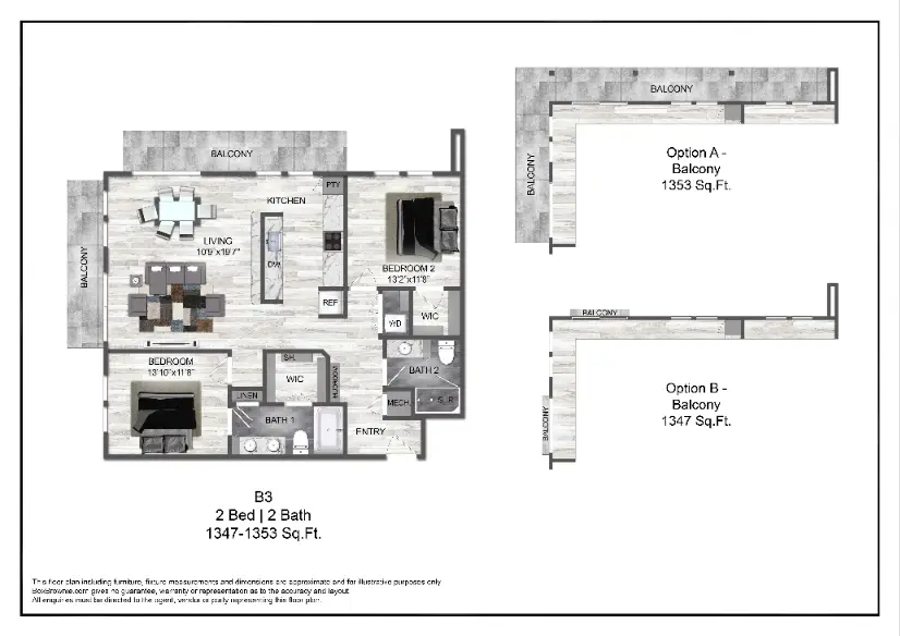 Chelsea Museum District Houston Rise Apartments FloorPlan 15