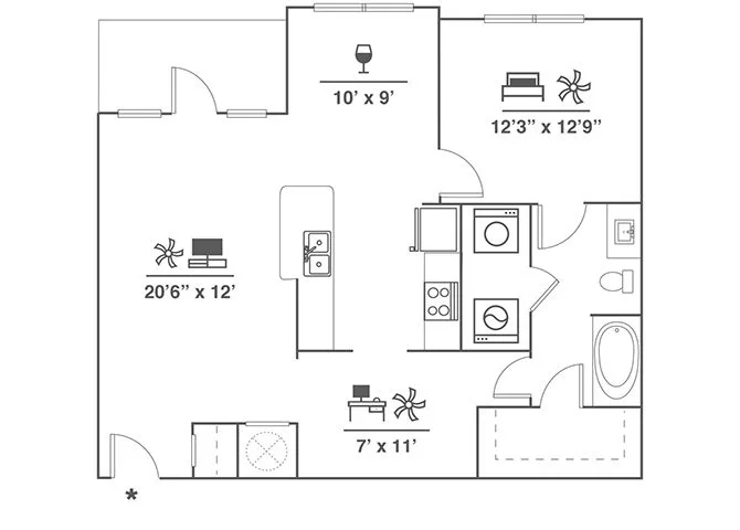 Cue Luxury Apartments Floor Plan 4