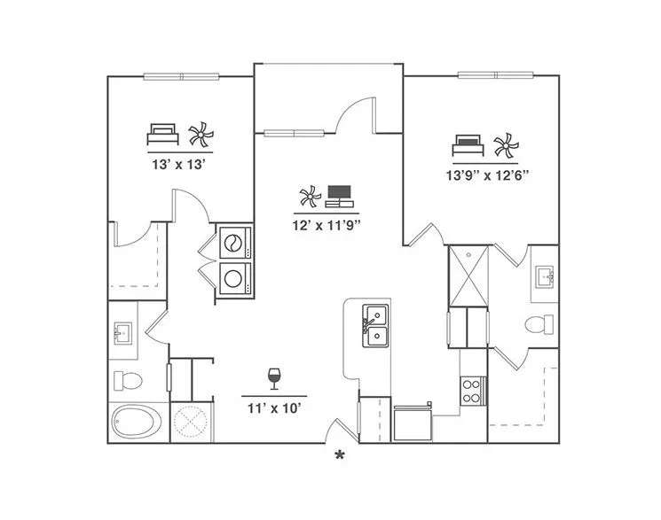 Cue Luxury Apartments Floor Plan 5