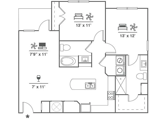 Cue Luxury Apartments Floor Plan 6