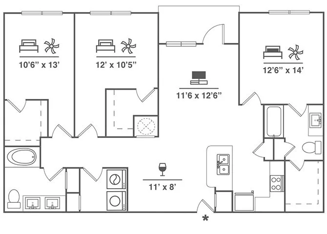 Cue Luxury Apartments Floor Plan 9