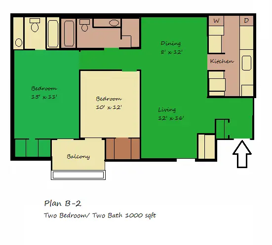 Cypresswood Apartments floor plan 3