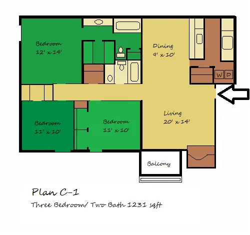 Cypresswood Apartments floor plan 4