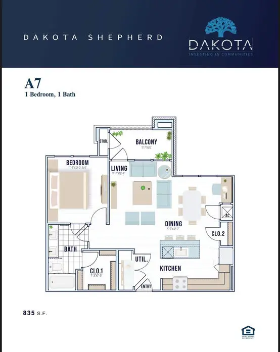 Dakota at Shepherd Apartments Houston FloorPlan 6