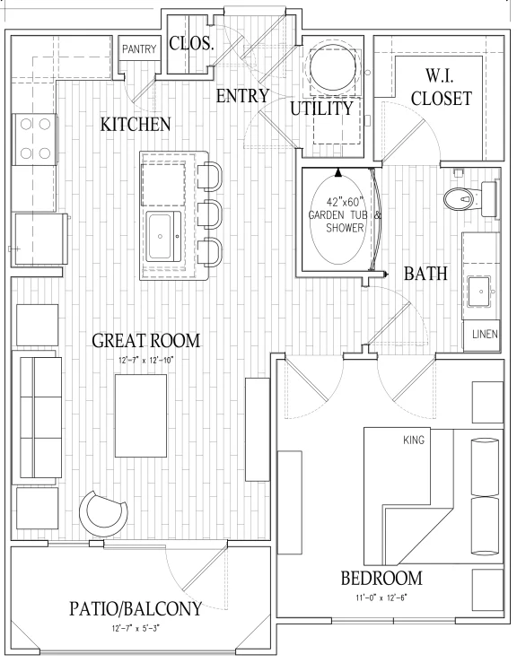 Dryden Houston Apartments FloorPlan 1