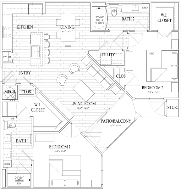 Dryden Houston Apartments FloorPlan 7